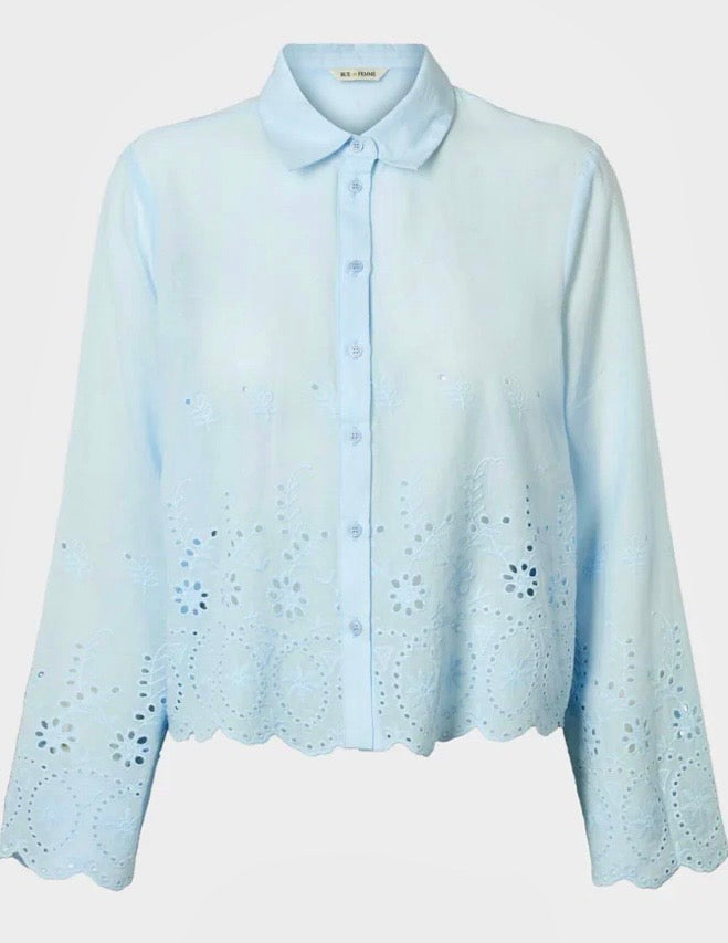 RDF Sky Blue Broderie Anglaise Shirt