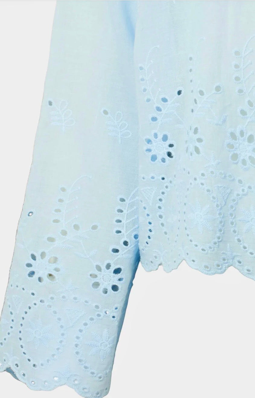 RDF Sky Blue Broderie Anglaise Shirt