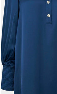 RDF Midnight Blue Shift Dress with Crystal Buttons