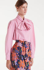 Compañia Fantástica Pink Cotton Pussybow Shirt