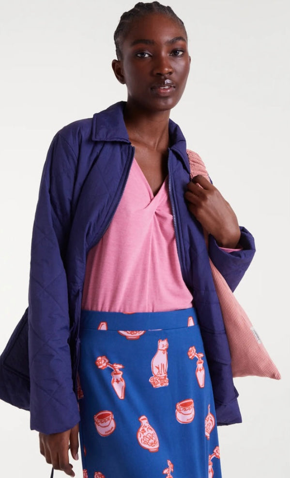 Compañia Fantástica Pink Long Sleeve V-Neck Top