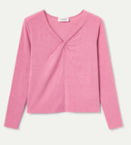 Compañia Fantástica Pink Long Sleeve V-Neck Top