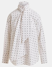 Load image into Gallery viewer, Essentiel Antwerp White with Black Polka Dot Cotton Pussybow Shirt
