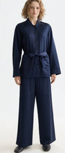 Load image into Gallery viewer, Scotch &amp; Soda Navy Satin Wide Leg Trousers
