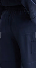 Load image into Gallery viewer, Scotch &amp; Soda Navy Satin Wide Leg Trousers
