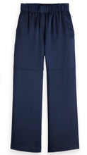Load image into Gallery viewer, Scotch &amp; Soda Navy Satin Wide Leg Trousers
