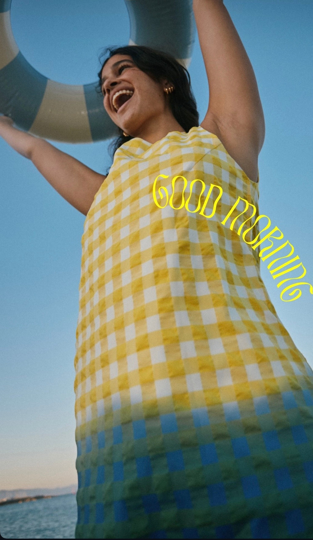 Dr. Bloom Neon Yellow Seersucker Mini Dress