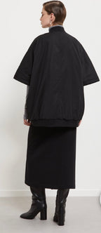 Otto'dame Black Bomber with Silver Hardware & Jewelry