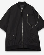Otto'dame Black Bomber with Silver Hardware & Jewelry