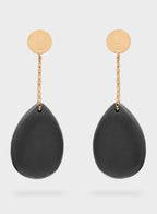 Nali Black wood Teardrop Pendant Earrings