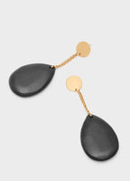 Nali Black wood Teardrop Pendant Earrings