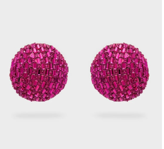 Nali Pink Large Stud Clip-On Earrings