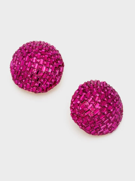 Nali Pink Large Stud Clip-On Earrings