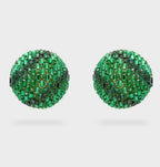 Nali Green Large Stud Clip-On Earrings
