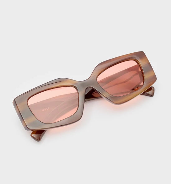 Nali Caramel Geometric Sunglasses