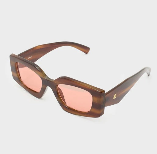 Nali Caramel Geometric Sunglasses