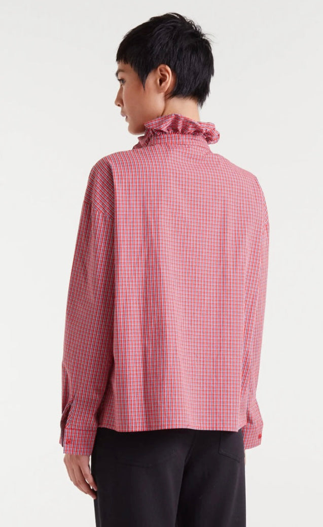 Compania Red Gingham Cotton Blouse