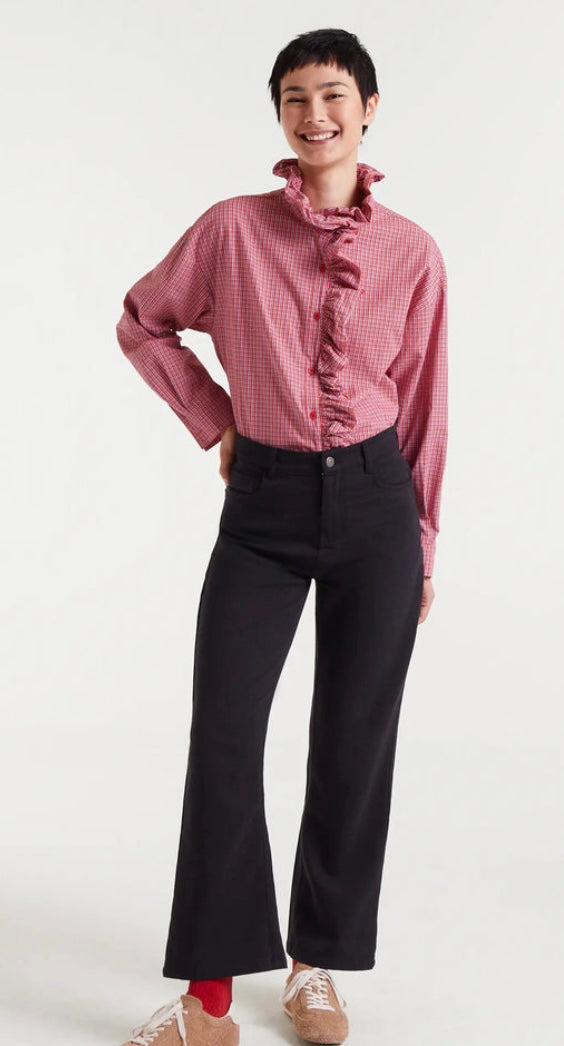 Compania Red Gingham Cotton Blouse