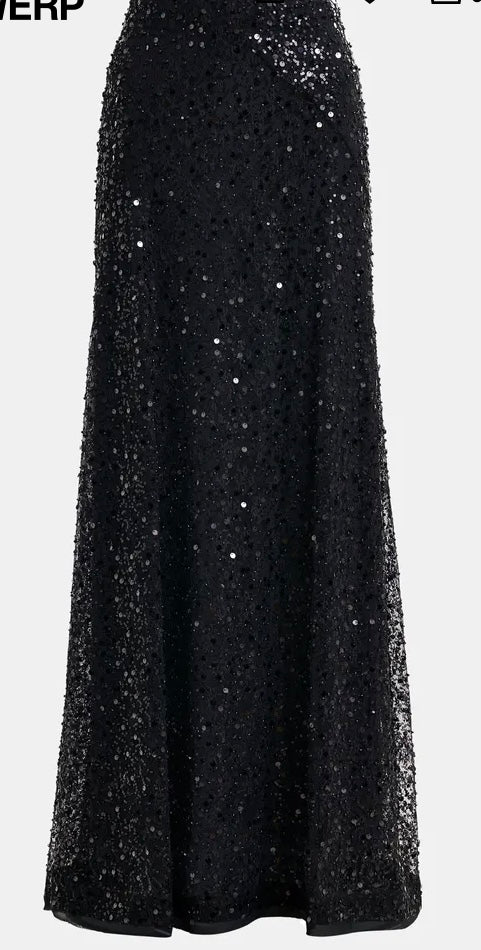 Essentiel Antwerp Black  Sequin and beaded Maxi Skirt.