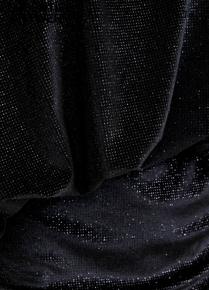 Essentiel Antwerp Black Velvet Long Evening dress with cape-like sleeves