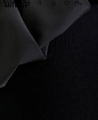 Essentiel Antwerp Black sheer yoke midi dress with sculptural ruffles