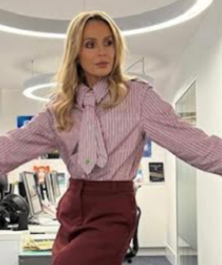 Essentiel Antwerp Red Stripe Cotton Shirt with Neck-Tie