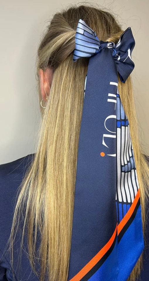 TIDINGS BeYouTiful Navy / Blue Twilly Silk Scarf