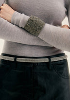 NALI Silver Crystal Thin Chain Belt