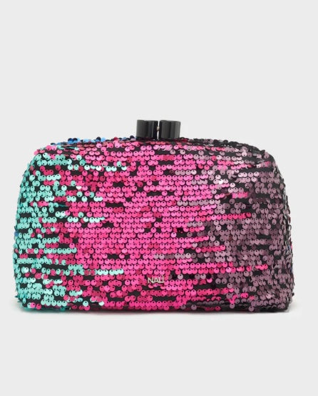 NALI Multicolored Large Sequin Clutch Bag