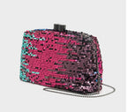 NALI Multicolored Large Sequin Clutch Bag