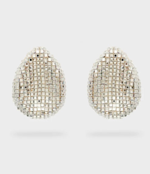 NALI Silver Large Teardrop Earrings