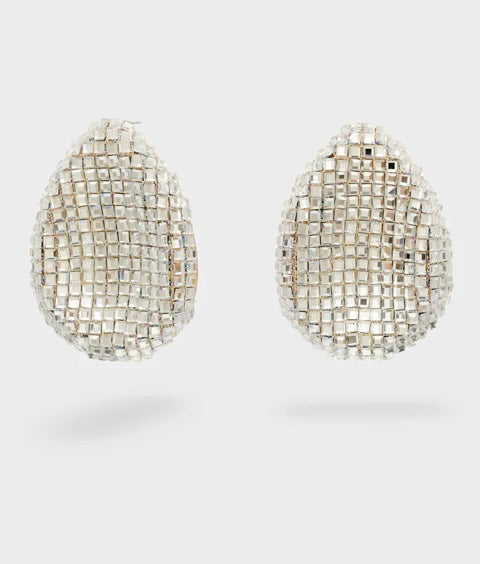 NALI Silver Large Teardrop Earrings