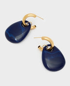NALI Blue & Gold Droplet Earrings