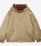Otto'dame Khaki Green Oversized Bomber Jacket with hood