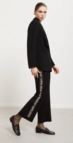 Ottod'Ame Black Tuxedo Trousers with Crystal Trim