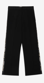 Ottod'Ame Black Tuxedo Trousers with Crystal Trim