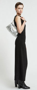 Ottod'Ame Black Lurex Sleeveless Long Dress