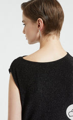 Ottod'Ame Black Lurex Sleeveless Long Dress