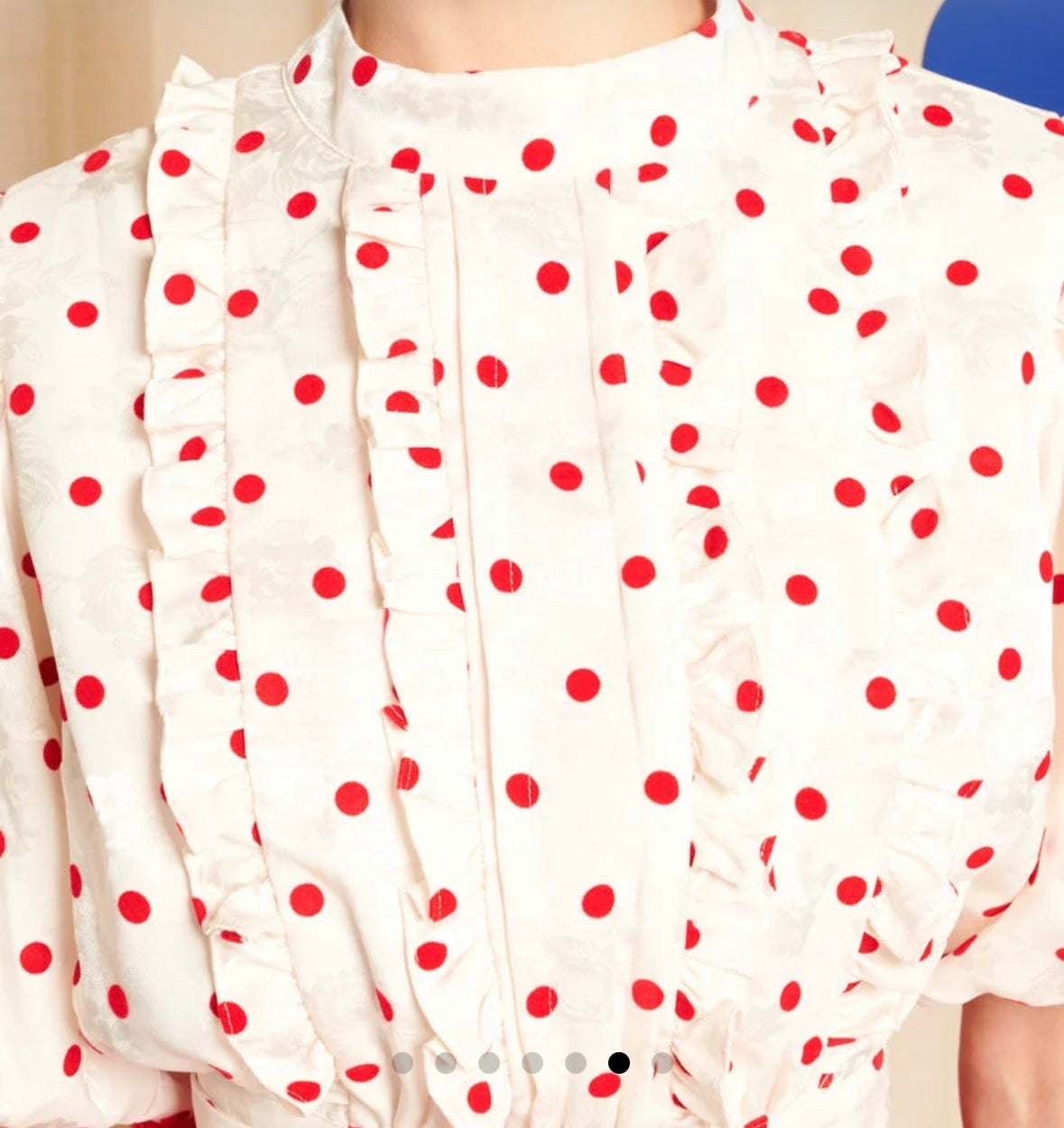 DREAM Sister Jane PROVENCE White & Red Polka Dot Ruffle Top