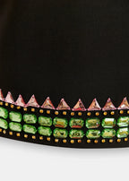 Essentiel Antwerp black mini skirt with embellished hemline