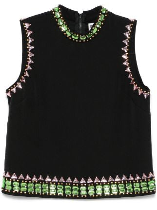 Essentiel Antwerp black sleeveless top with embellishments