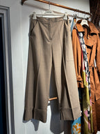 Beatrice B. Biscuit coloured Trousers turn-up bottoms