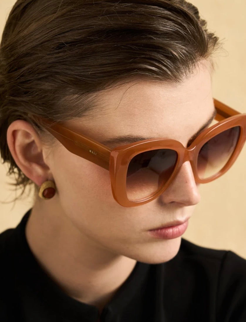 NALI Burnt Orange Oversized Butterfly Sunglasses