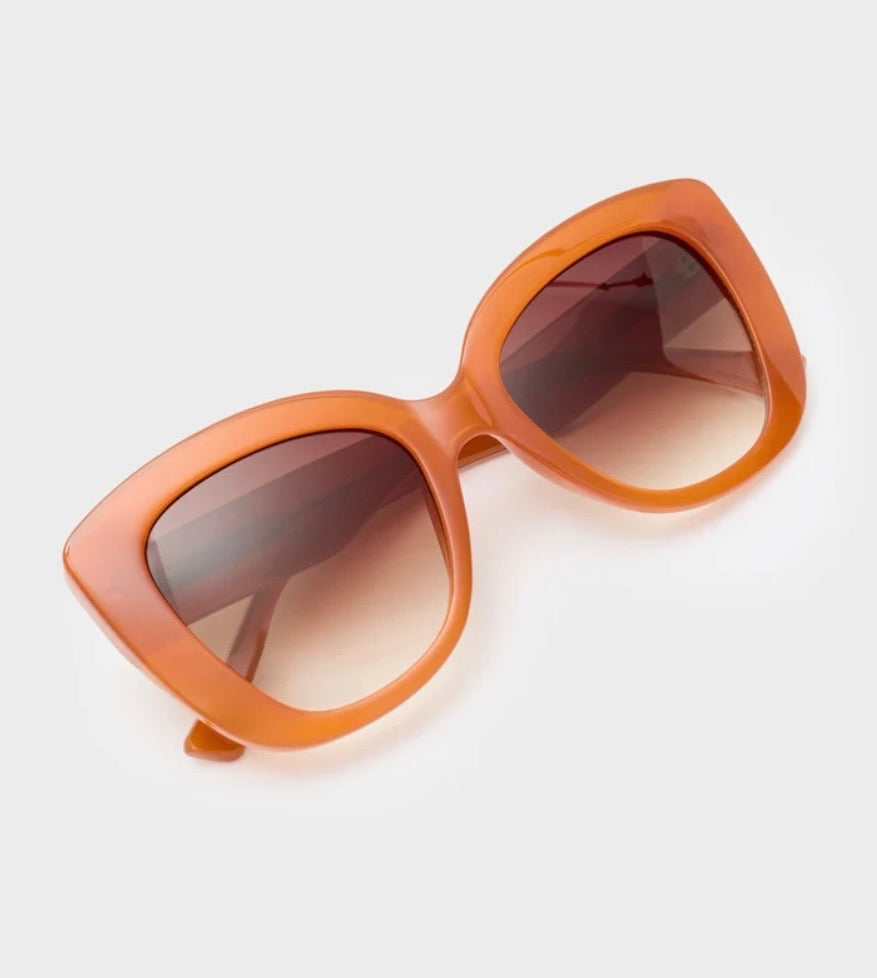 NALI Burnt Orange Oversized Butterfly Sunglasses