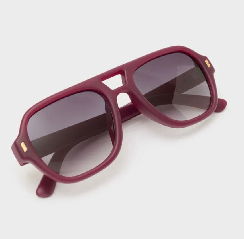 NALI Matte Burgundy Aviator Sunglasses