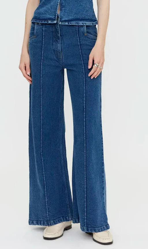 Wild Pony Wide Leg Blue Jeans