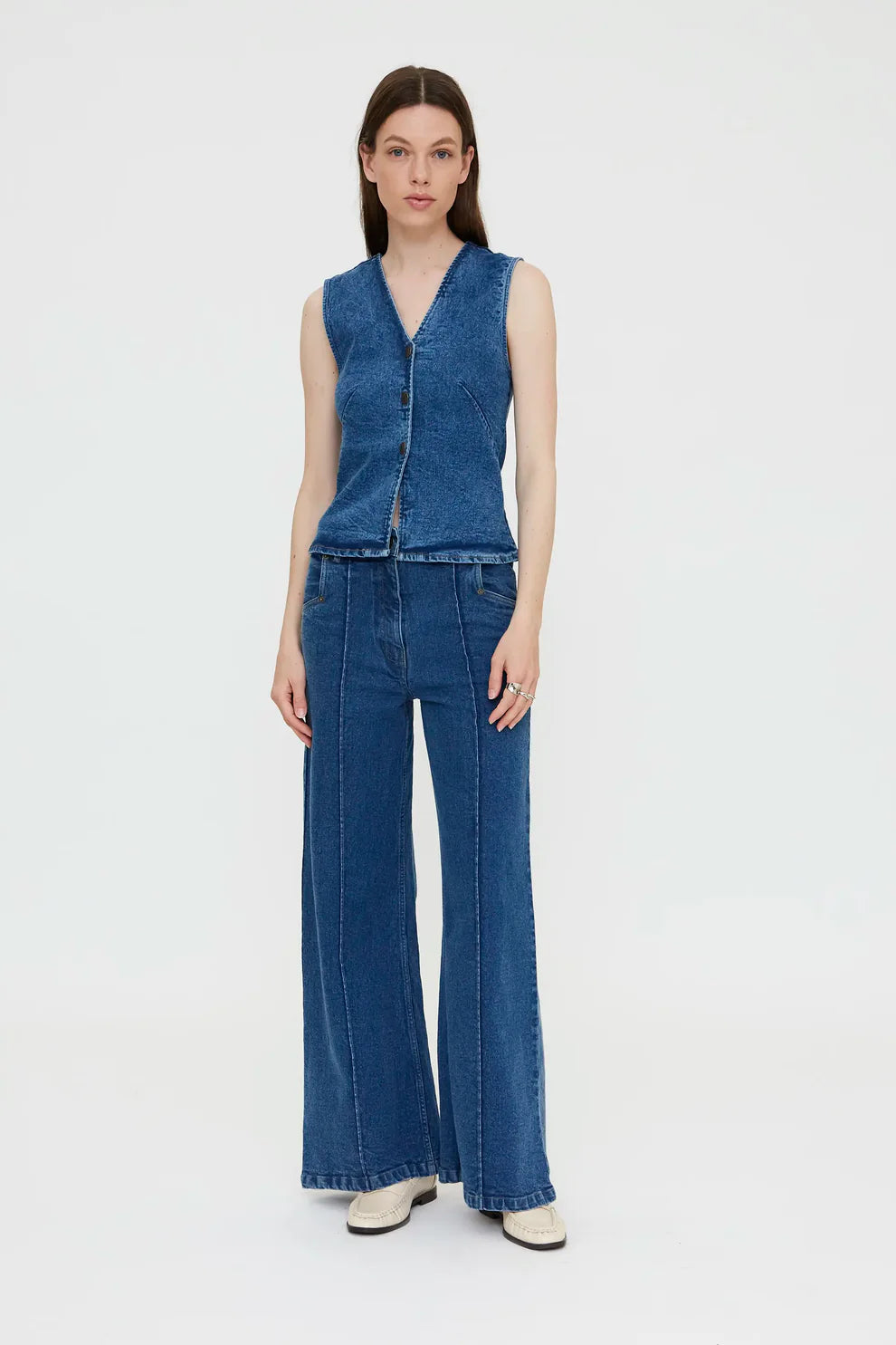 Wild Pony Wide Leg Blue Jeans