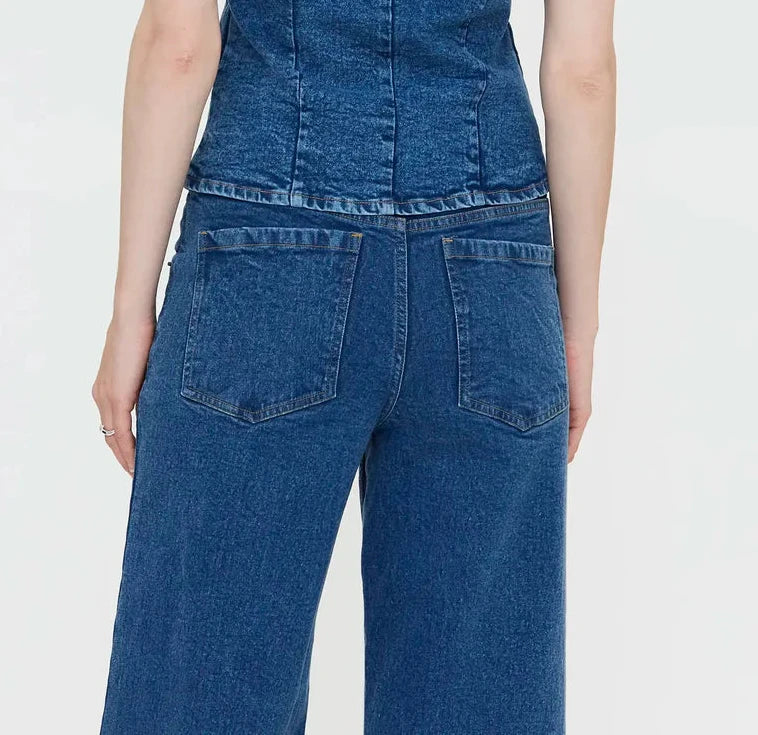Wild Pony Wide Leg Blue Jeans