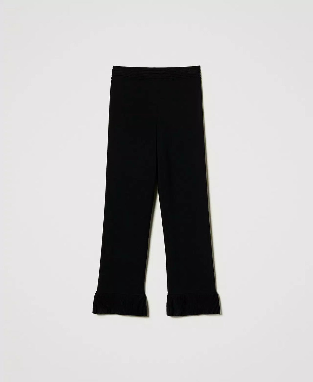 Twinset Milano Black Flared Knit Trousers