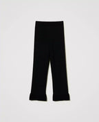 Twinset Milano Black Flared Knit Trousers